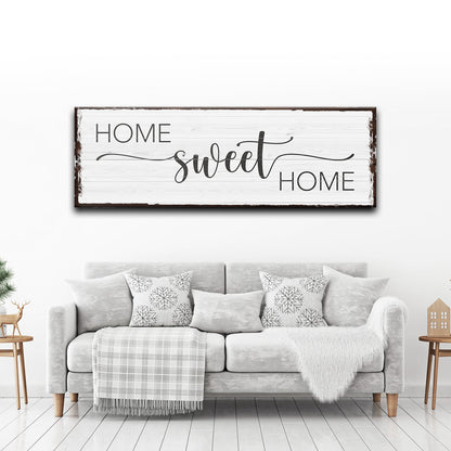 Home Sweet Home Sign III canvas wall art by Tailored Canvases, whitewashed distressed wood on Tampa Home & Garden Store