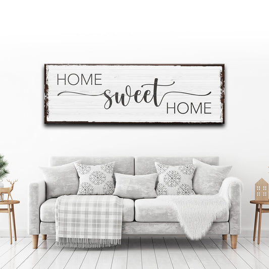 Home Sweet Home Sign III canvas wall art by Tailored Canvases, whitewashed distressed wood on Tampa Home & Garden Store