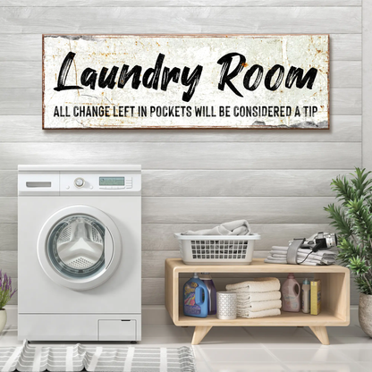 Laundry Room Sign II canvas by Tailored Canvases, distressed rustic on Tampa Home & Garden Store
