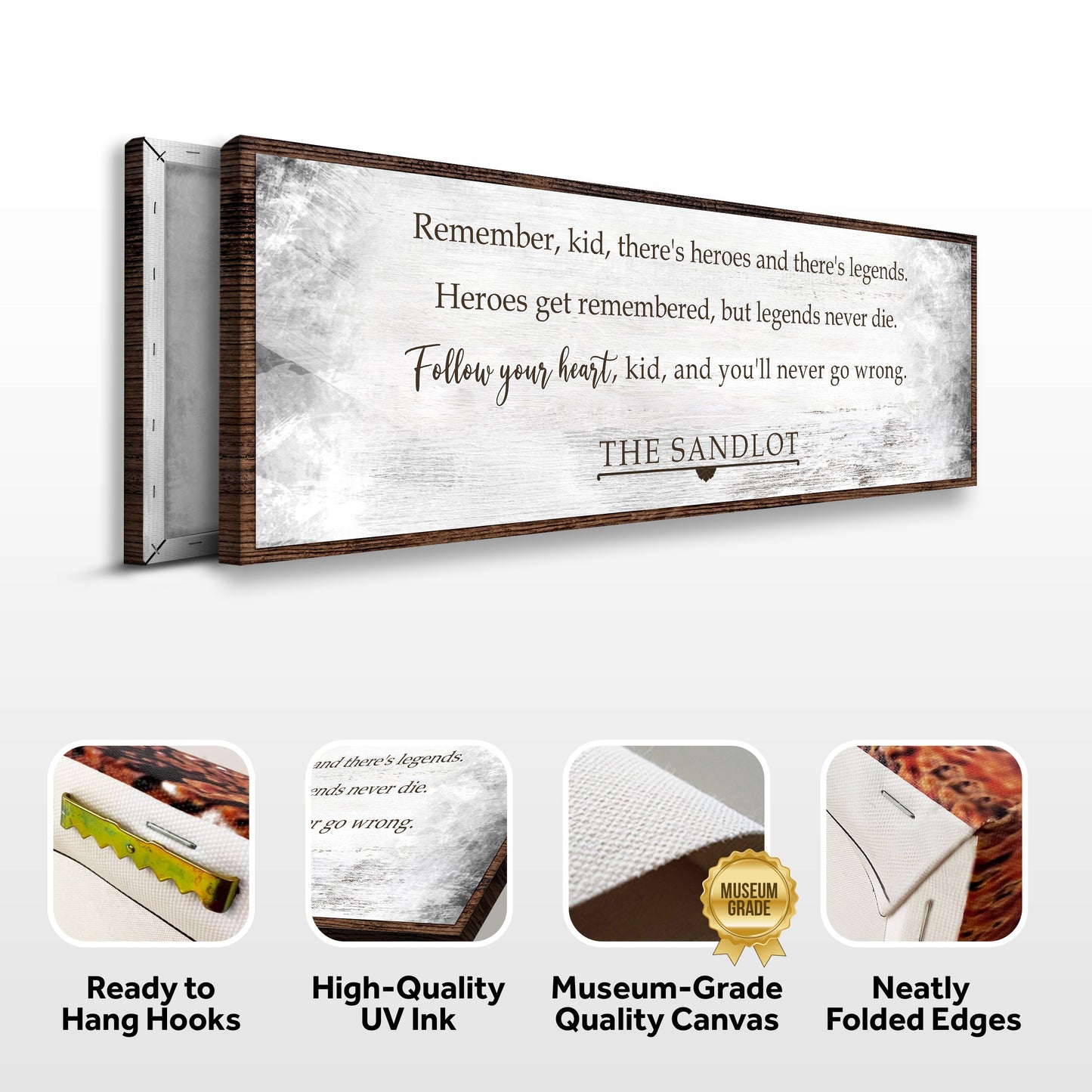 The Sandlot Sign II canvas by Tailored Canvases; rustic wood frame with white background on Tampa Home & Garden Store