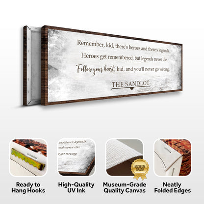The Sandlot Sign II canvas by Tailored Canvases; rustic wood frame with white background on Tampa Home & Garden Store
