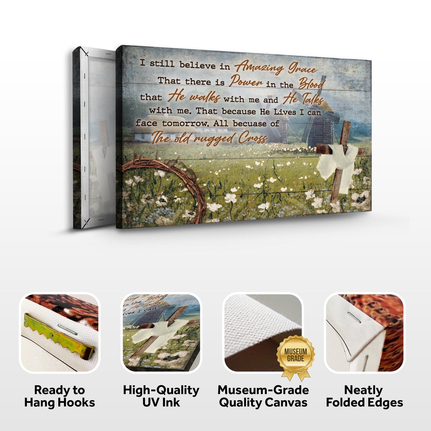 Tailored Canvases I Still Believe In Amazing Grace Sign VI canvas with rustic wood background on Tampa Home & Garden Store
