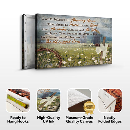 Tailored Canvases I Still Believe In Amazing Grace Sign VI canvas with rustic wood background on Tampa Home & Garden Store
