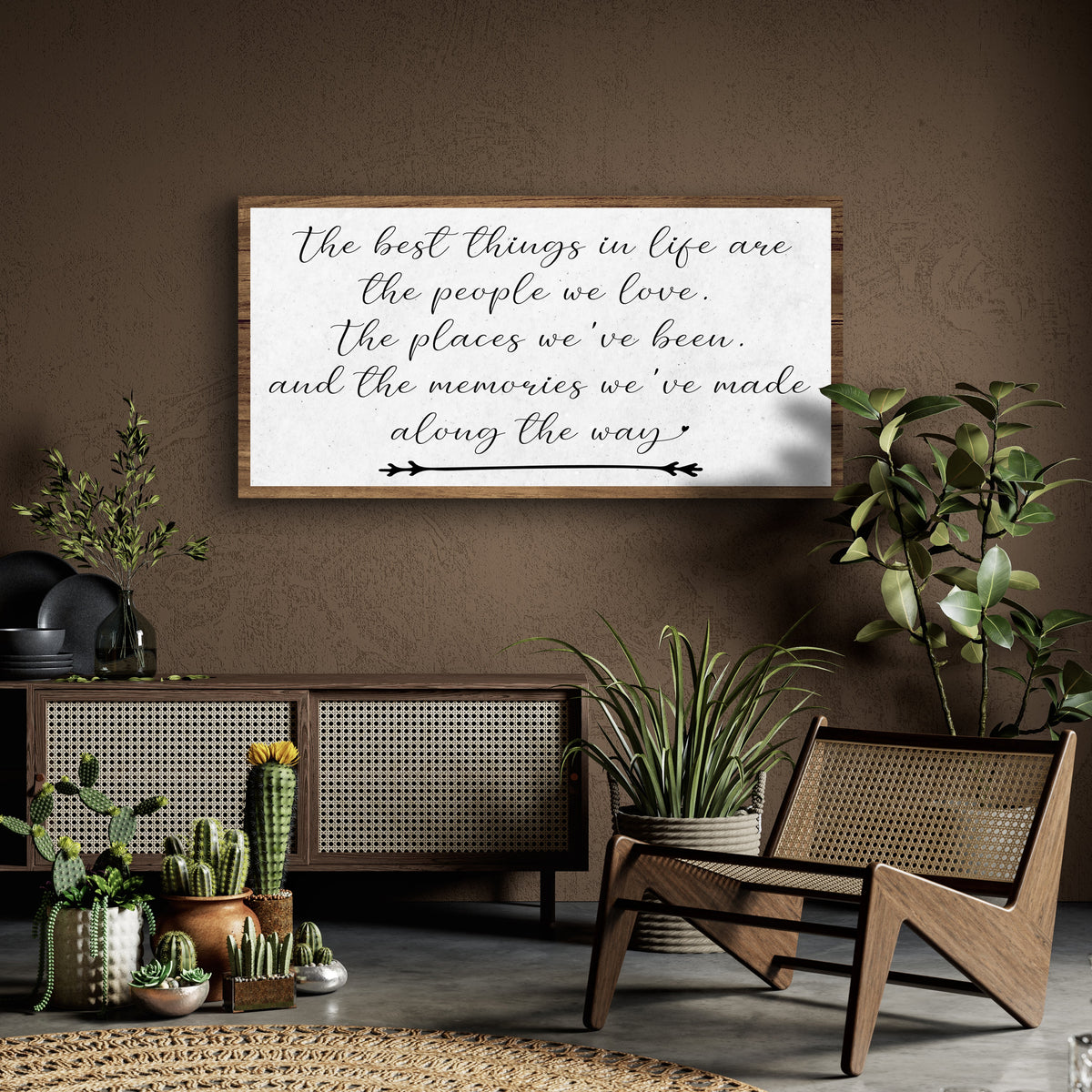 The Best Things In Life Sign II canvas by Tailored Canvases, white canvas with wood frame on Tampa Home & Garden Store