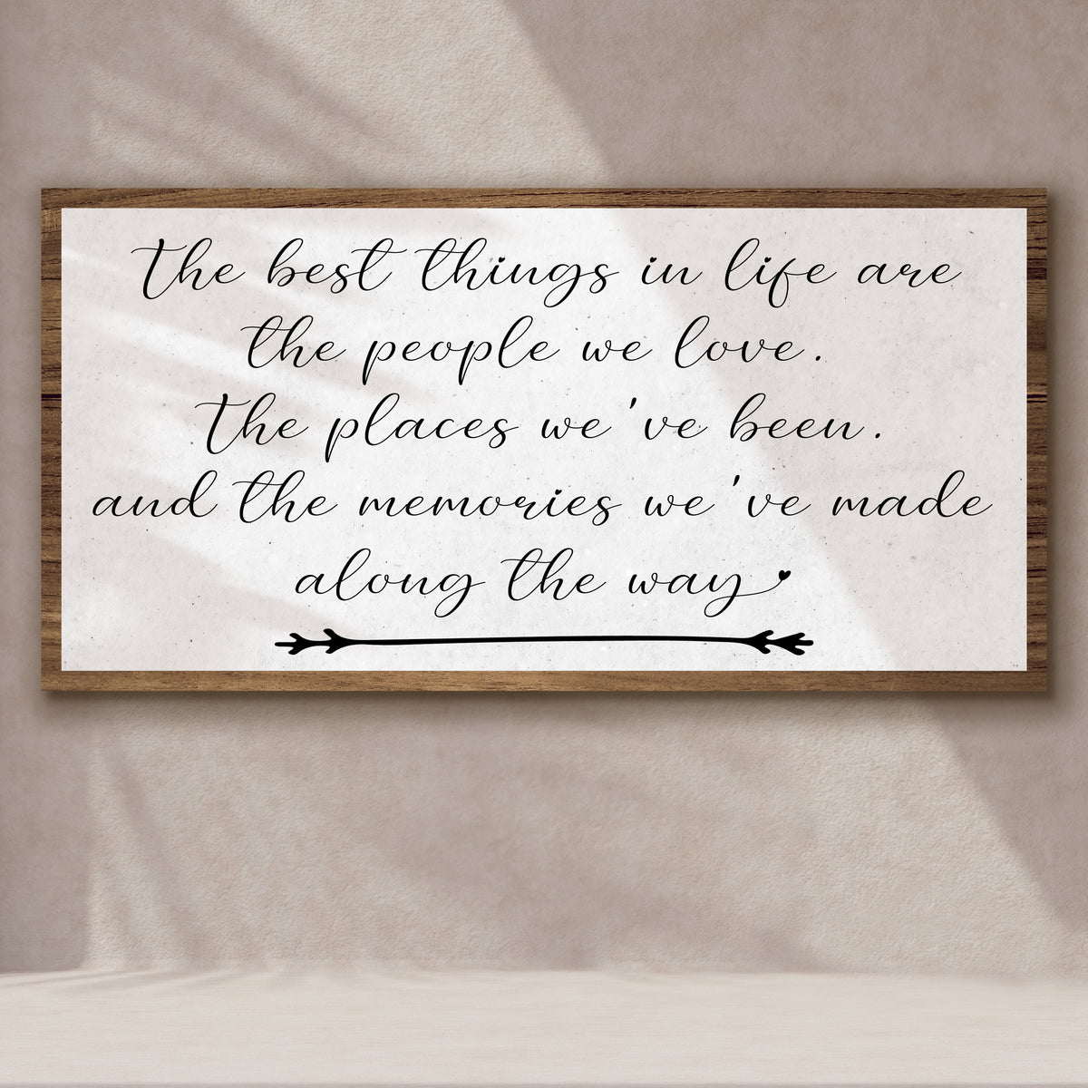 The Best Things In Life Sign II canvas in wood frame with cursive text Tailored Canvases crafting canvas on Tampa Home & Garden Store