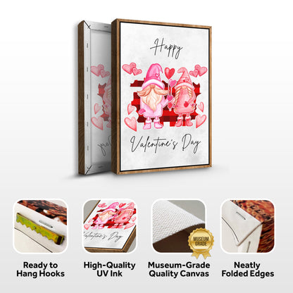 Valentines Gnomes Sign canvas crafting art with pink gnomes and hearts by Tailored Canvases on Tampa Home & Garden Store