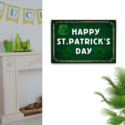 Irish For A Day Irish Forever canvas sign by Tailored Canvases on green wood with shamrocks on Tampa Home & Garden Store