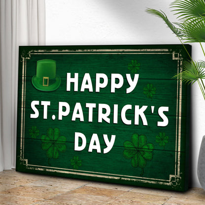 Canvas sign Irish For A Day Irish Forever by Tailored Canvases emerald green with shamrocks hat on Tampa Home & Garden Store