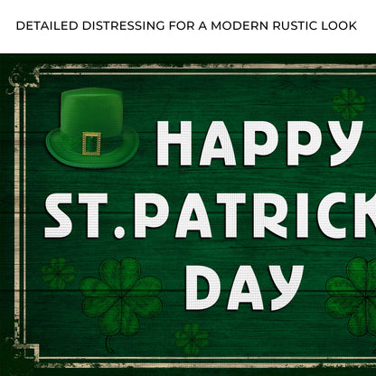 Canvas sign Irish For A Day Irish Forever Sign; green crafting canvas with leprechaun hat on Tampa Home & Garden Store