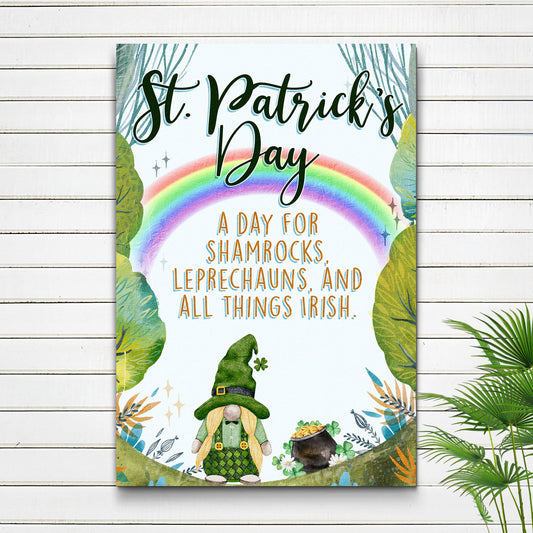 St Patrick's Day All Things Irish sign canvas by Tailored Canvases, crafting canvas on Tampa Home & Garden Store