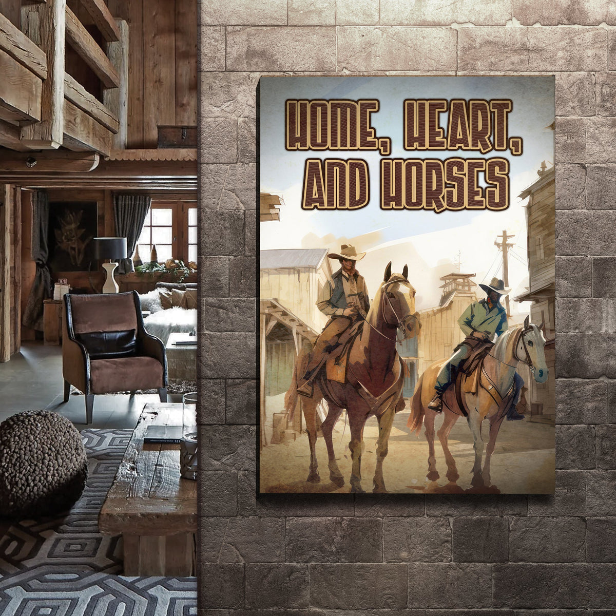 Home, Hearts, And Horses Western Sayings For Signs canvas sign Tailored Canvases on Tampa Home & Garden Store