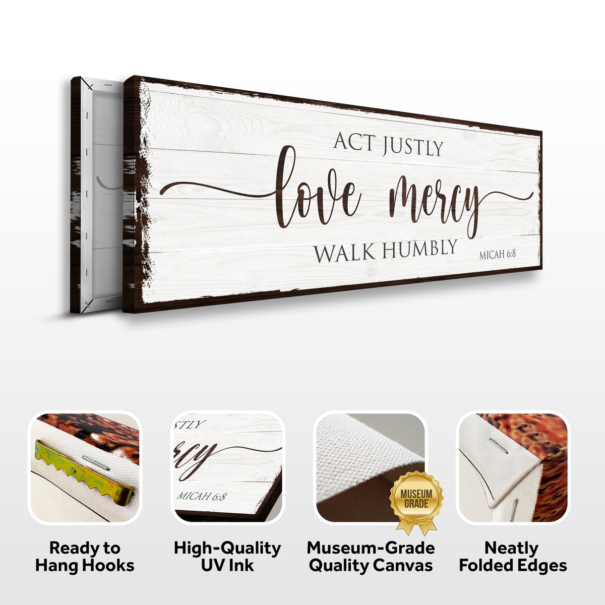 Canvas sign Act Justly Love Mercy Walk Humbly Micah 6:8 by Tailored Canvases on Tampa Home & Garden Store