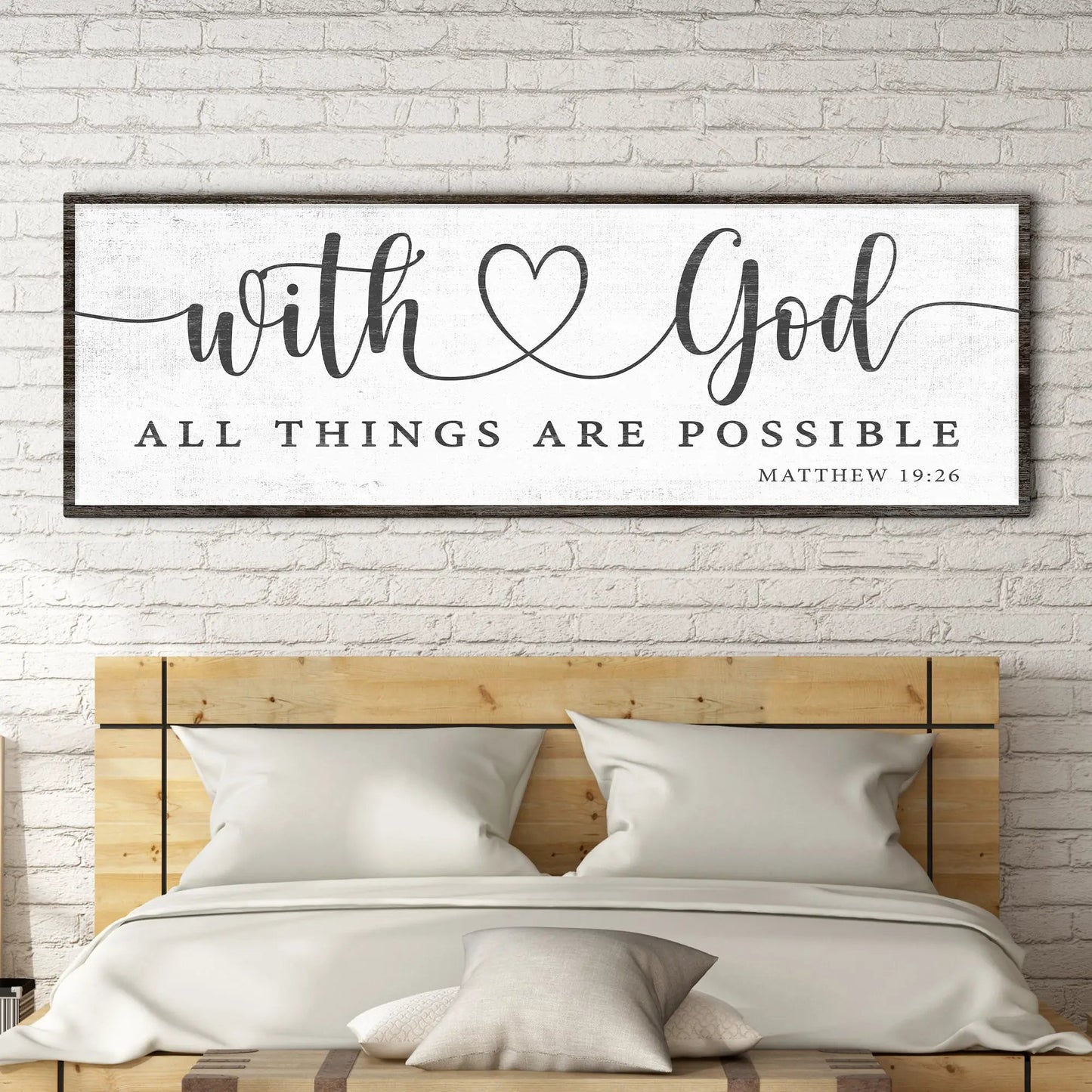 Tailored Canvases Faith Sign IV canvas With God All Things Are Possible on white canvas on Tampa Home & Garden Store
