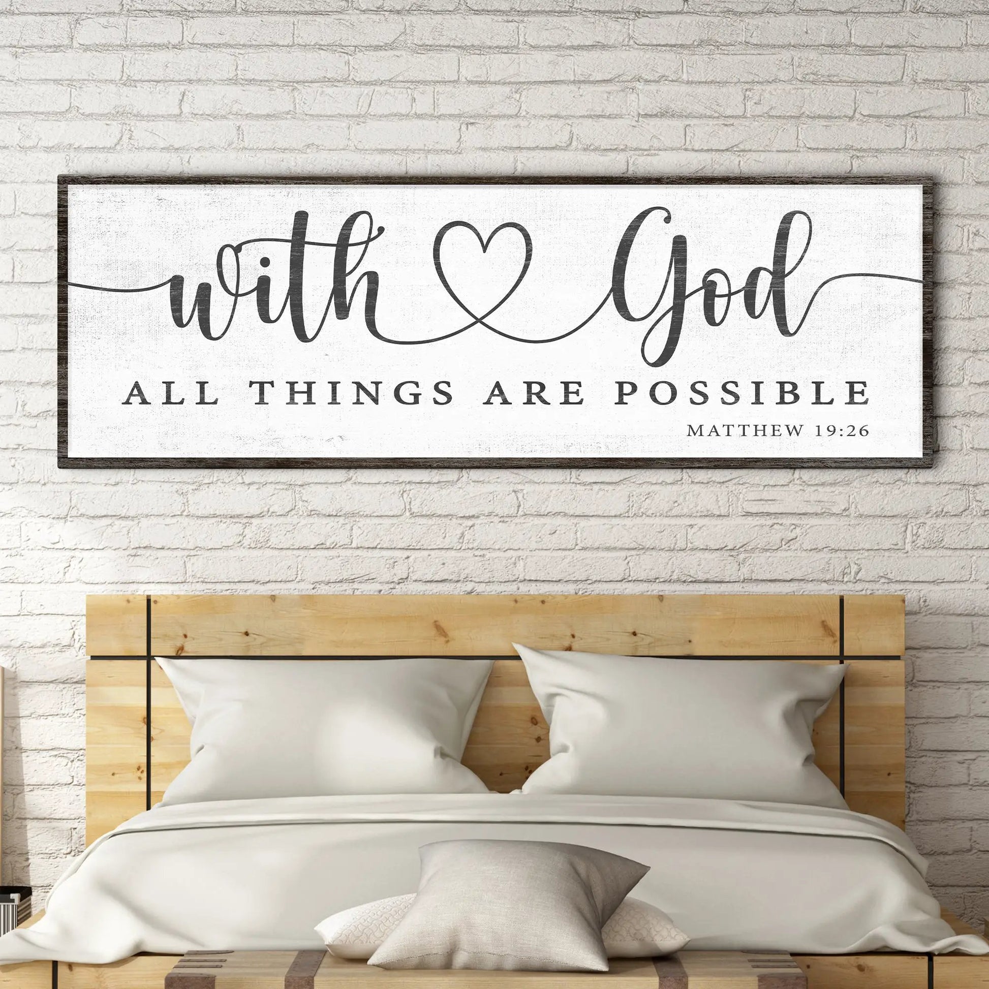Tailored Canvases Faith Sign IV canvas With God All Things Are Possible on white canvas on Tampa Home & Garden Store
