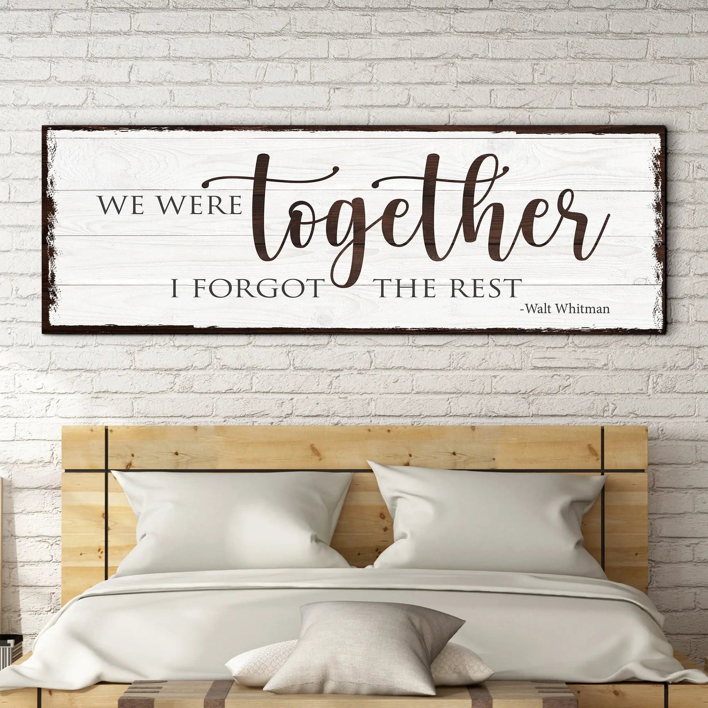 We Were Together I Forget The Rest Sign canvas on panel with dark frame by Tailored Canvases on Tampa Home & Garden Store