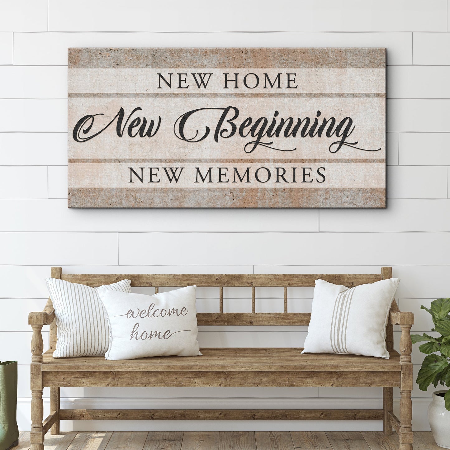 New Home New Beginning Sign VI canvas crafting sign by Tailored Canvases on Tampa Home & Garden Store
