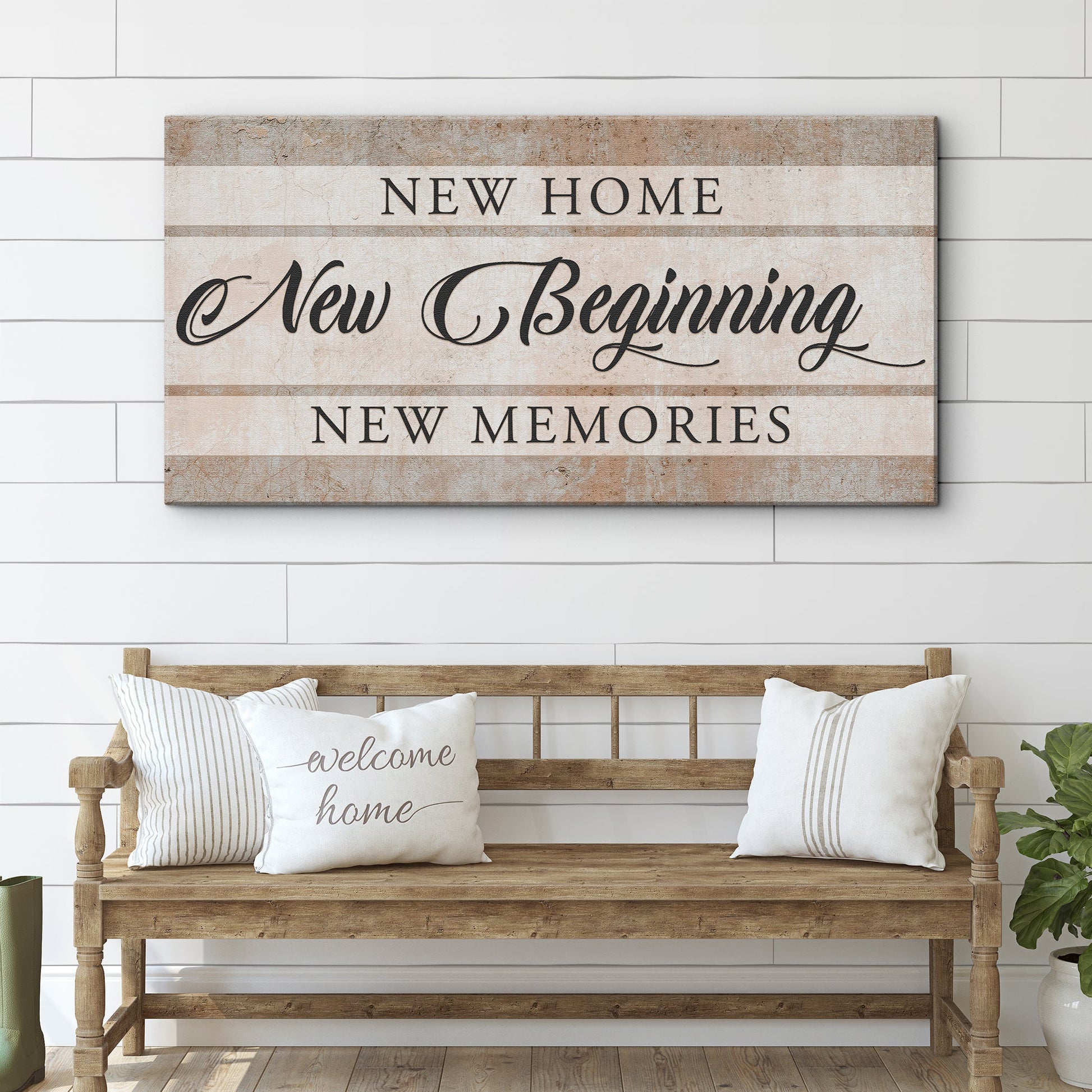 New Home New Beginning Sign VI canvas crafting sign by Tailored Canvases on Tampa Home & Garden Store