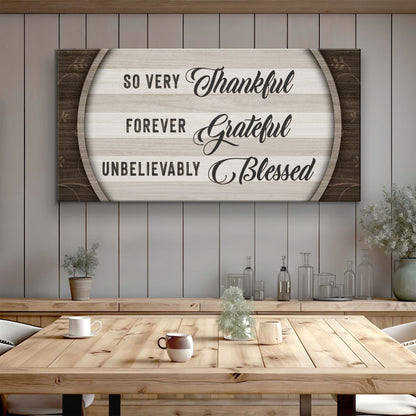 Thankful Grateful Blessed Sign IV canvas wall art by Tailored Canvases crafting canvas on Tampa Home & Garden Store