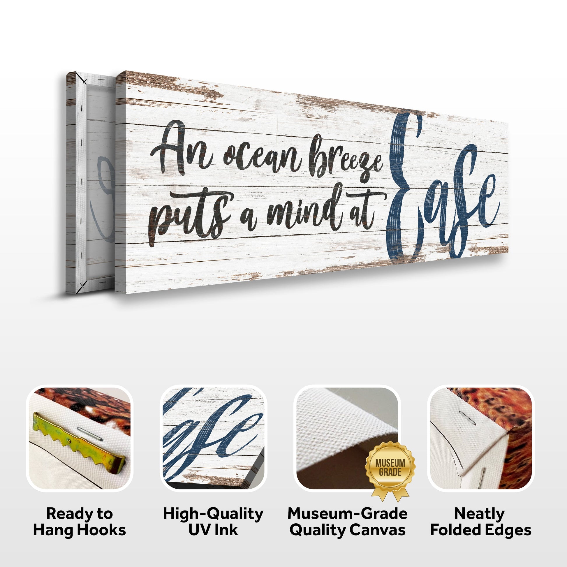 Coastal Beach House Sign II canvas by Tailored Canvases with white wood plank look on Tampa Home & Garden Store