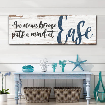 Coastal Beach House Sign II canvas art whitewashed wood panel with blue script Tailored Canvases on Tampa Home & Garden Store