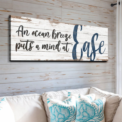 Coastal Beach House Sign II canvas wall art with distressed white wood planks and navy script on Tampa Home & Garden Store