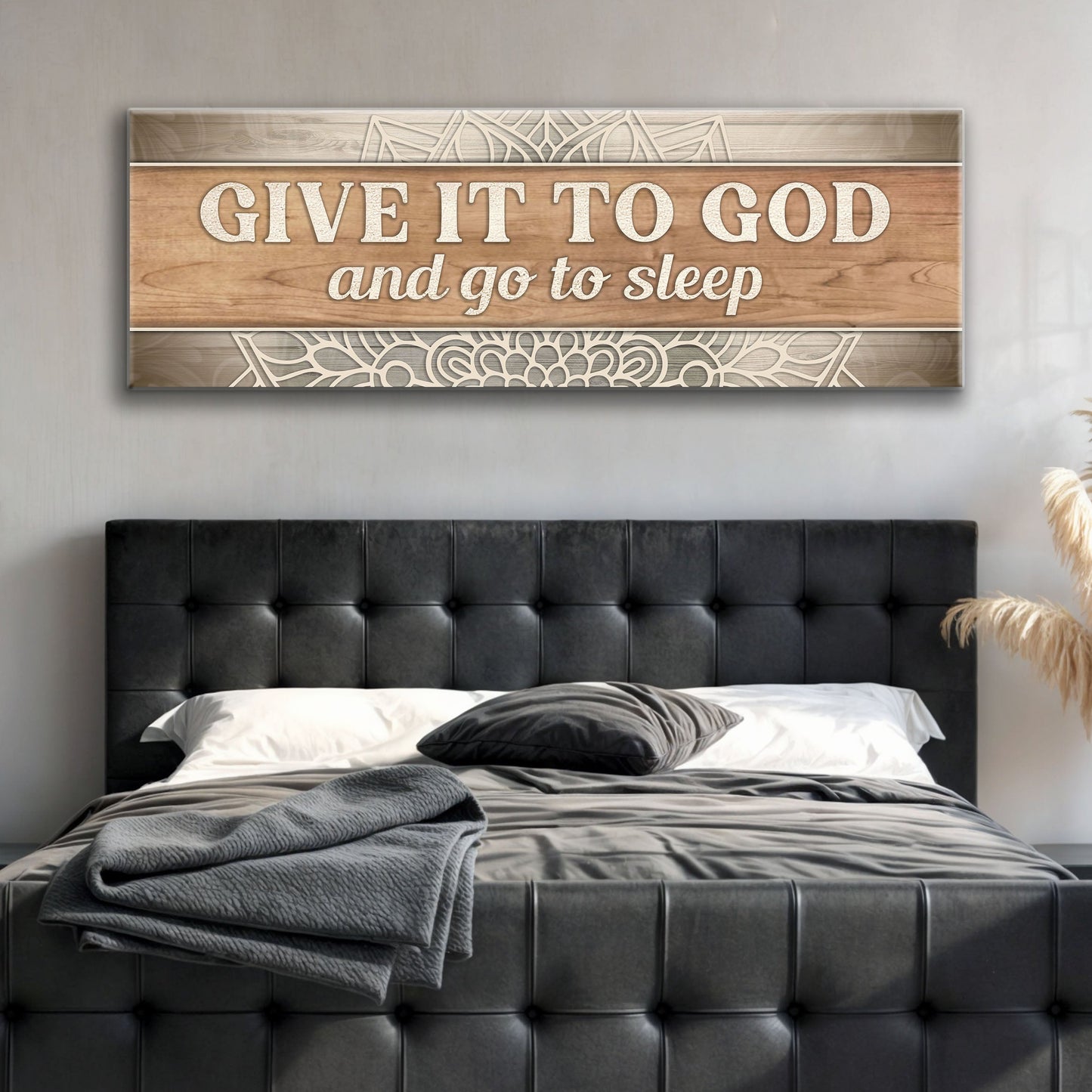 Canvas sign Give It To God And Go To Sleep Faith Sign IV by Tailored Canvases, wood decor on Tampa Home & Garden Store