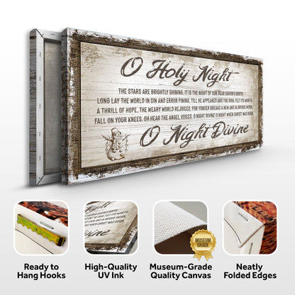 O Holy Night Christmas Sign Crafting Canvas by Tailored Canvases, rustic distressed wood look on Tampa Home & Garden Store