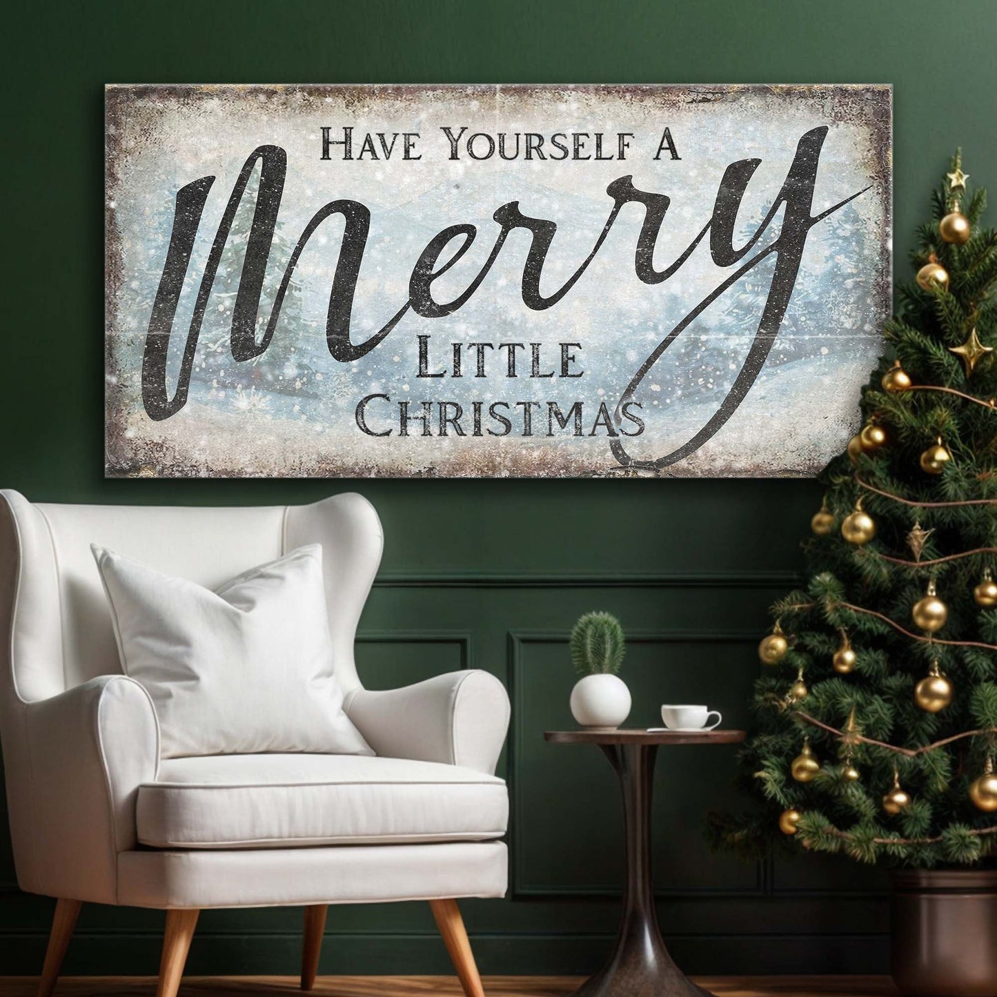 Canvas Have Yourself A Merry Little Christmas XI by Tailored Canvases blue-gray on Tampa Home & Garden Store