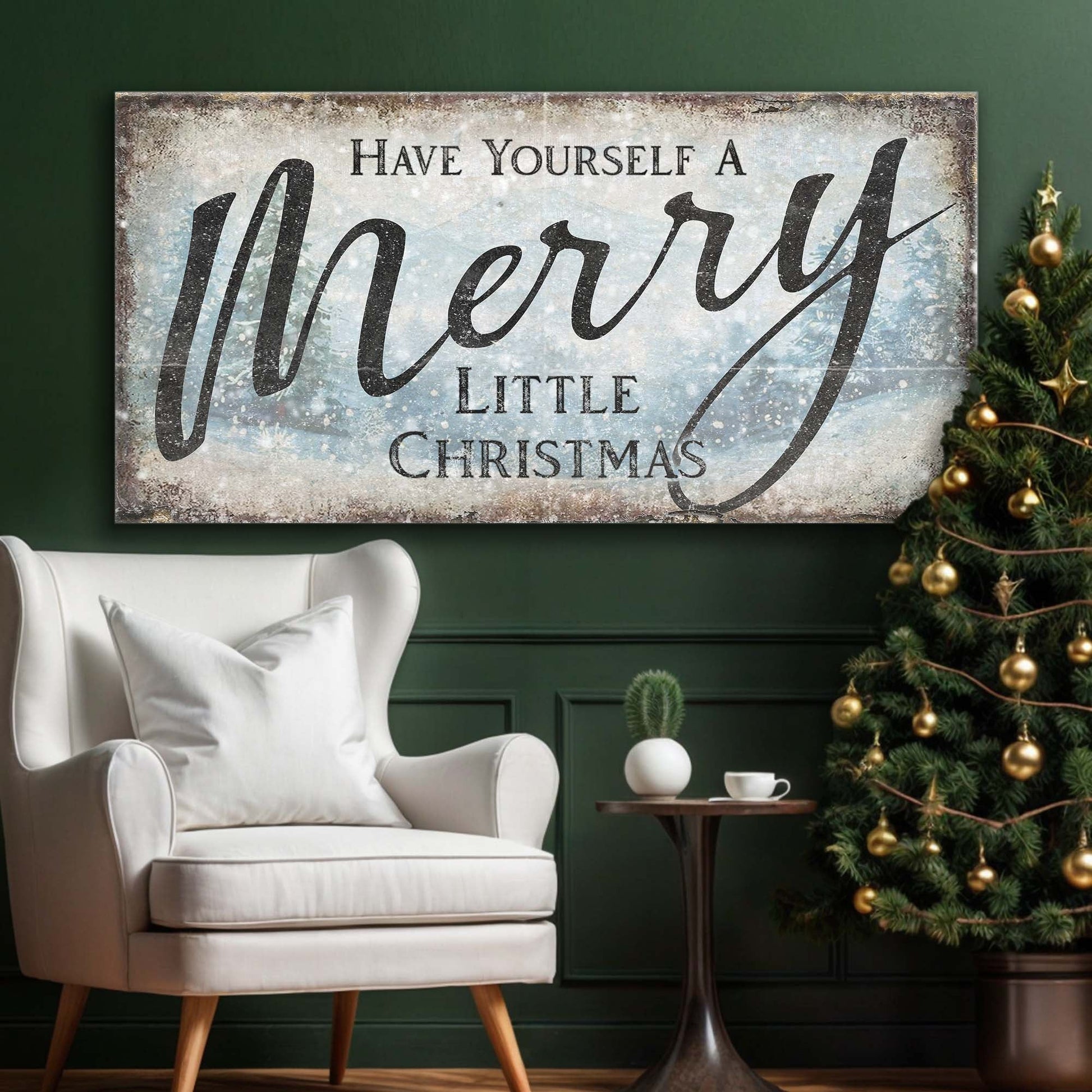 Canvas Have Yourself A Merry Little Christmas XI by Tailored Canvases blue-gray on Tampa Home & Garden Store