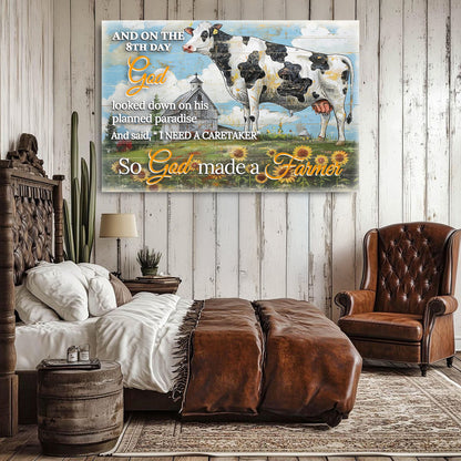 On The 8th Day God Made A Farmer Sign II canvas by Tailored Canvases rustic farmhouse art on Tampa Home & Garden Store