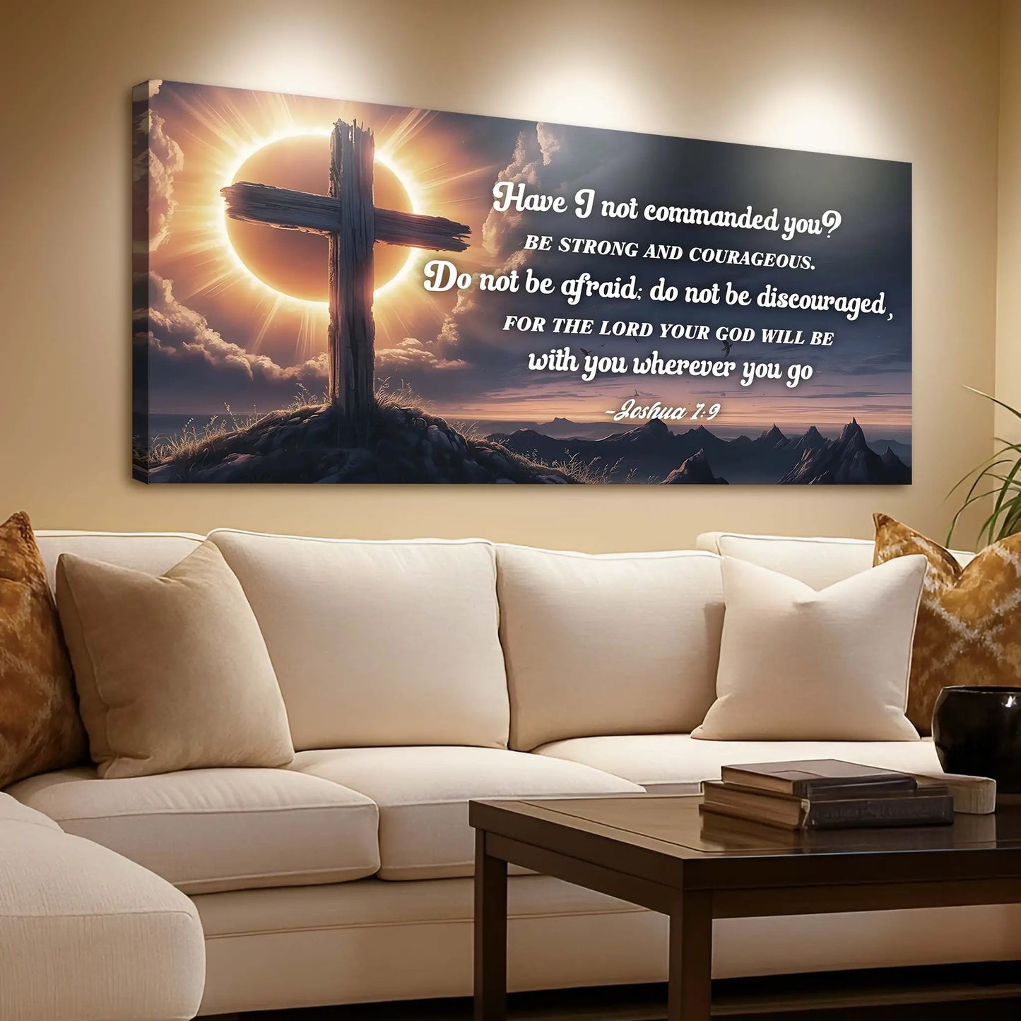 Joshua 1 9 God Is with You Faith Sign Canvas