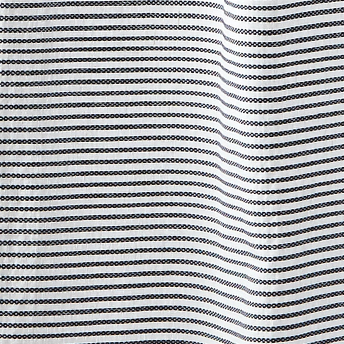 Cortina de ducha de algodón con rayas blancas y azul marino de 72 pulgadas