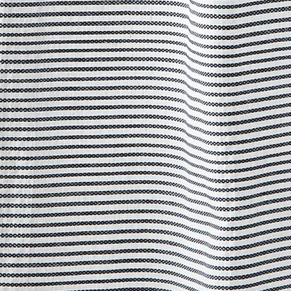 Cortina de ducha de algodón con rayas blancas y azul marino de 72 pulgadas