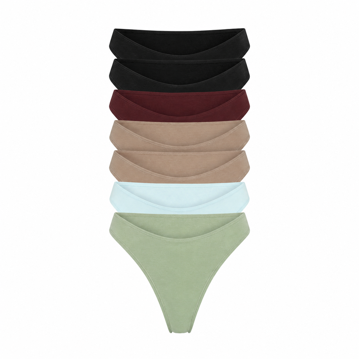 Net Positive hemp thong 7-pack in black, burgundy, tan, light blue, sage green on Tampa Home & Garden Store