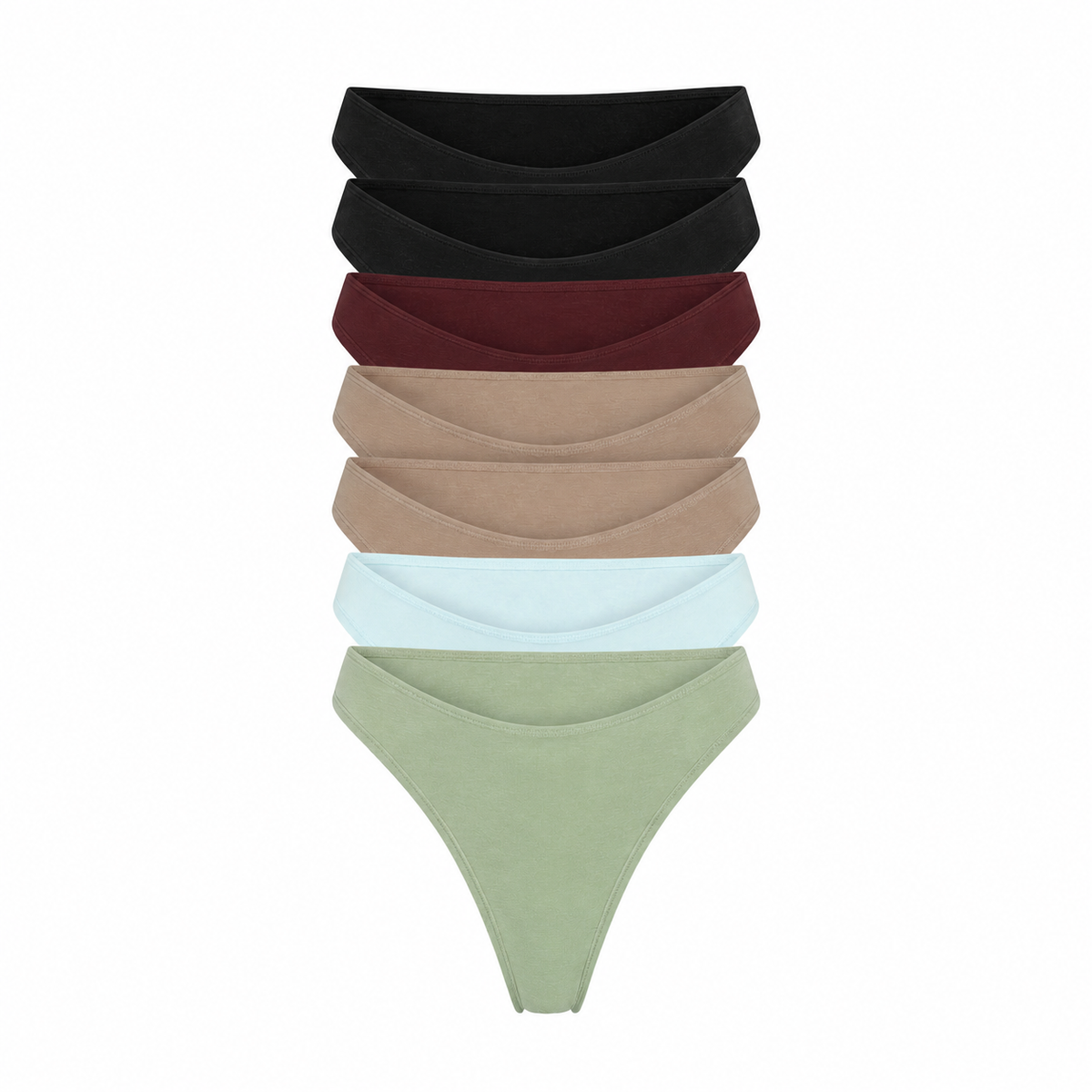 Net Positive hemp thong 7-pack in black, burgundy, tan, light blue, sage green on Tampa Home & Garden Store