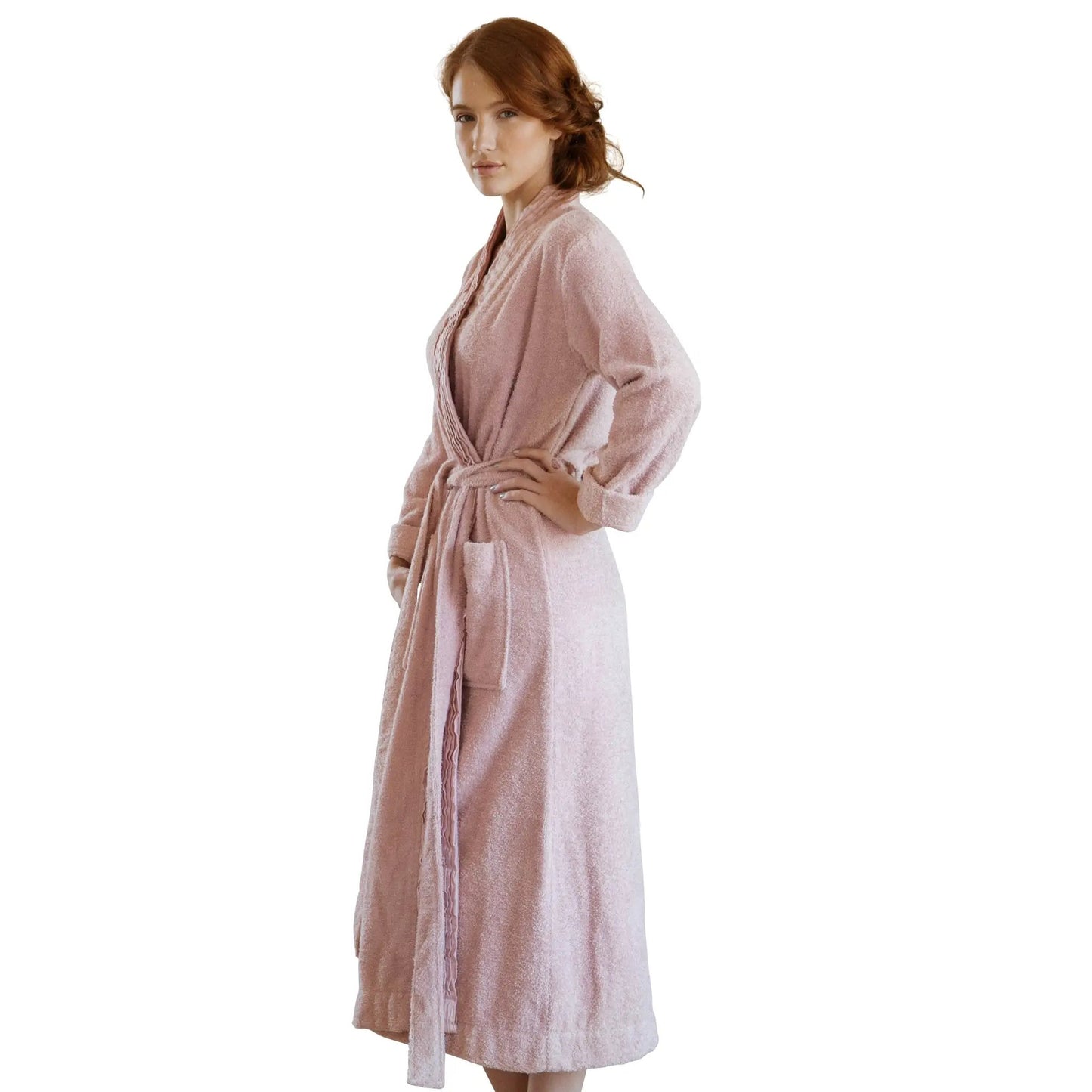 Turkish Cotton Pleated Bathrobe in Terry Cloth