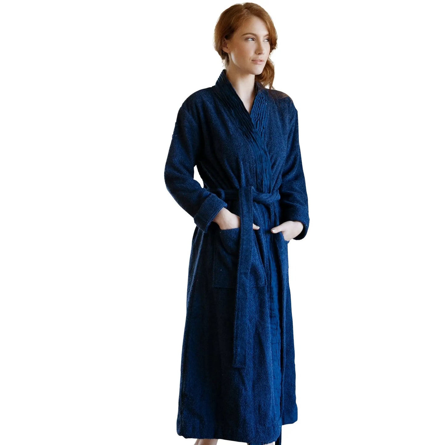 Turkish Cotton Pleated Bathrobe in Terry Cloth