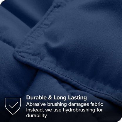 Juego de edredón alternativo de plumas extrasuave tamaño Full/Doble en azul marino