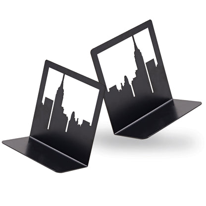 NYC Skyline Bookends – Decorative Metal Book Ends by Geomod - Tampa Home & Garden Store