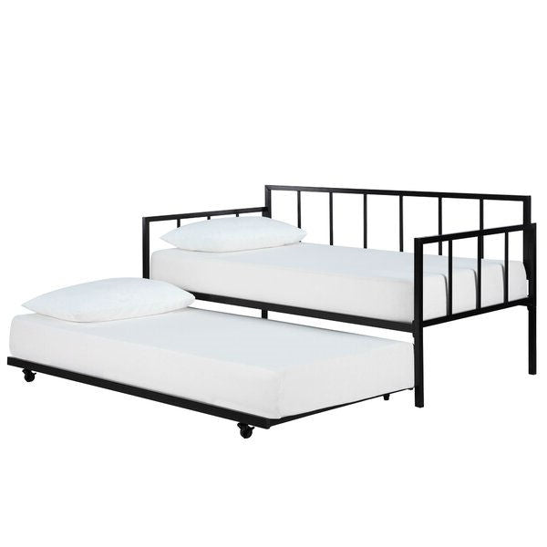 Sofá cama individual de metal resistente con cama nido extraíble