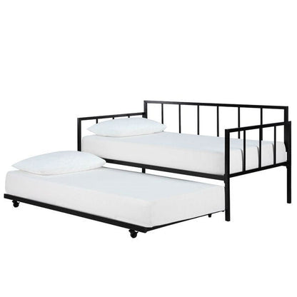 Sofá cama individual de metal resistente con cama nido extraíble