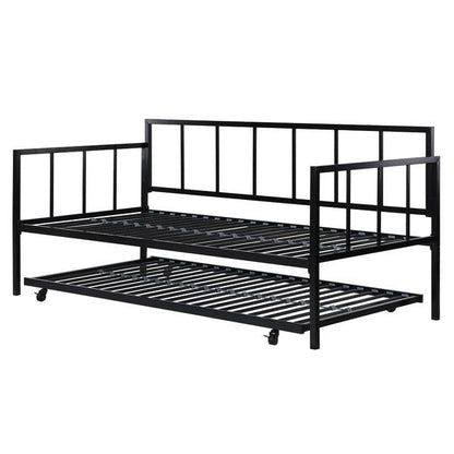 Sofá cama individual de metal resistente con cama nido extraíble