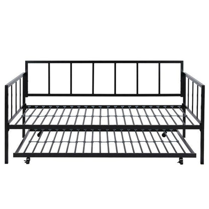 Sofá cama individual de metal resistente con cama nido extraíble