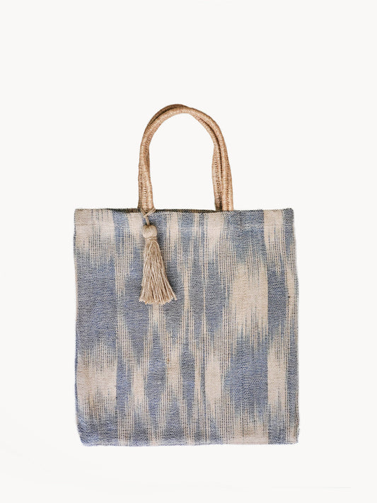 Nadi Jute Tote Bag - Blue - Tampa Home & Garden Store