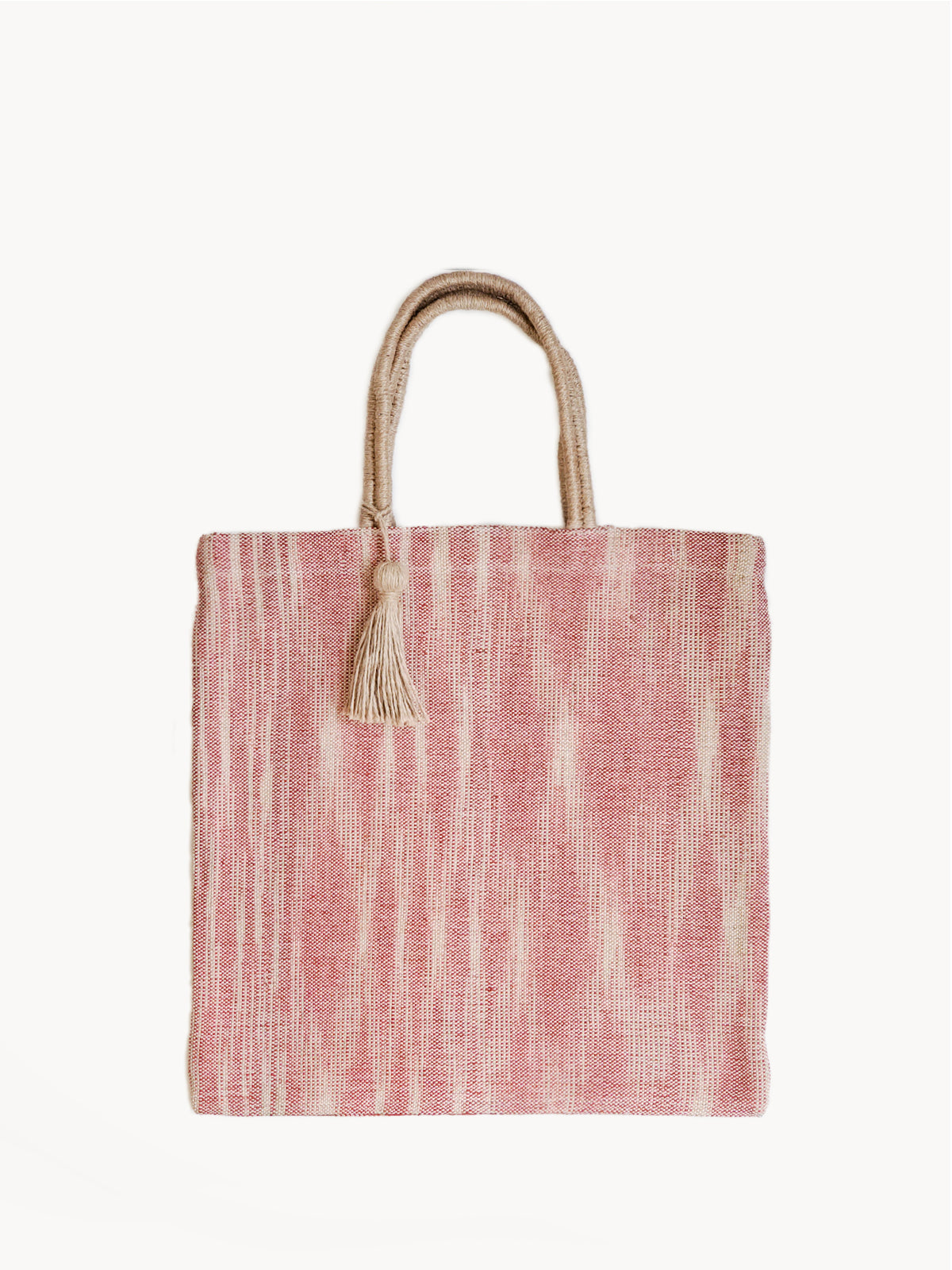 Nadi Jute Tote Bag - Red - Tampa Home & Garden Store