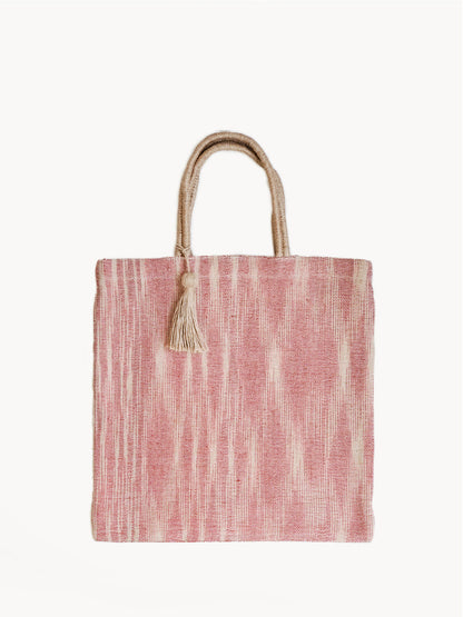 Nadi Jute Tote Bag - Red - Tampa Home & Garden Store