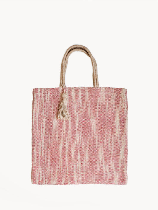 Nadi Jute Tote Bag - Red - Tampa Home & Garden Store