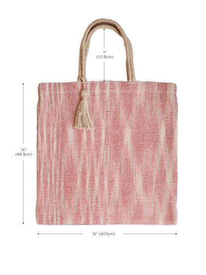 Nadi Jute Tote Bag - Red - Tampa Home & Garden Store