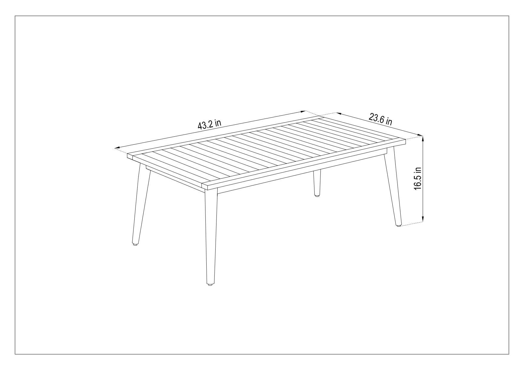 Panther Outdoor Patio Table with wicker top and FSC wood, 43.2 in L x 23.6 in W x 16.5 in H on Tampa Home & Garden Store