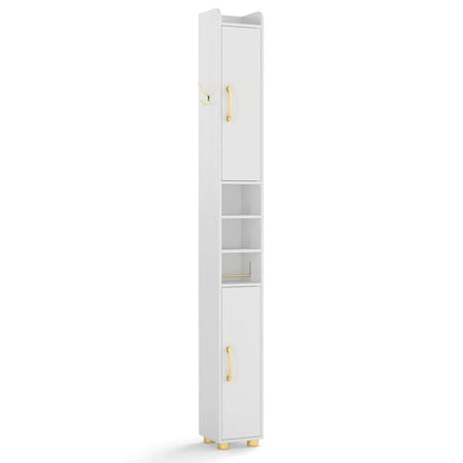 Slim Bath Storage Cabinet with Shelves and Holder